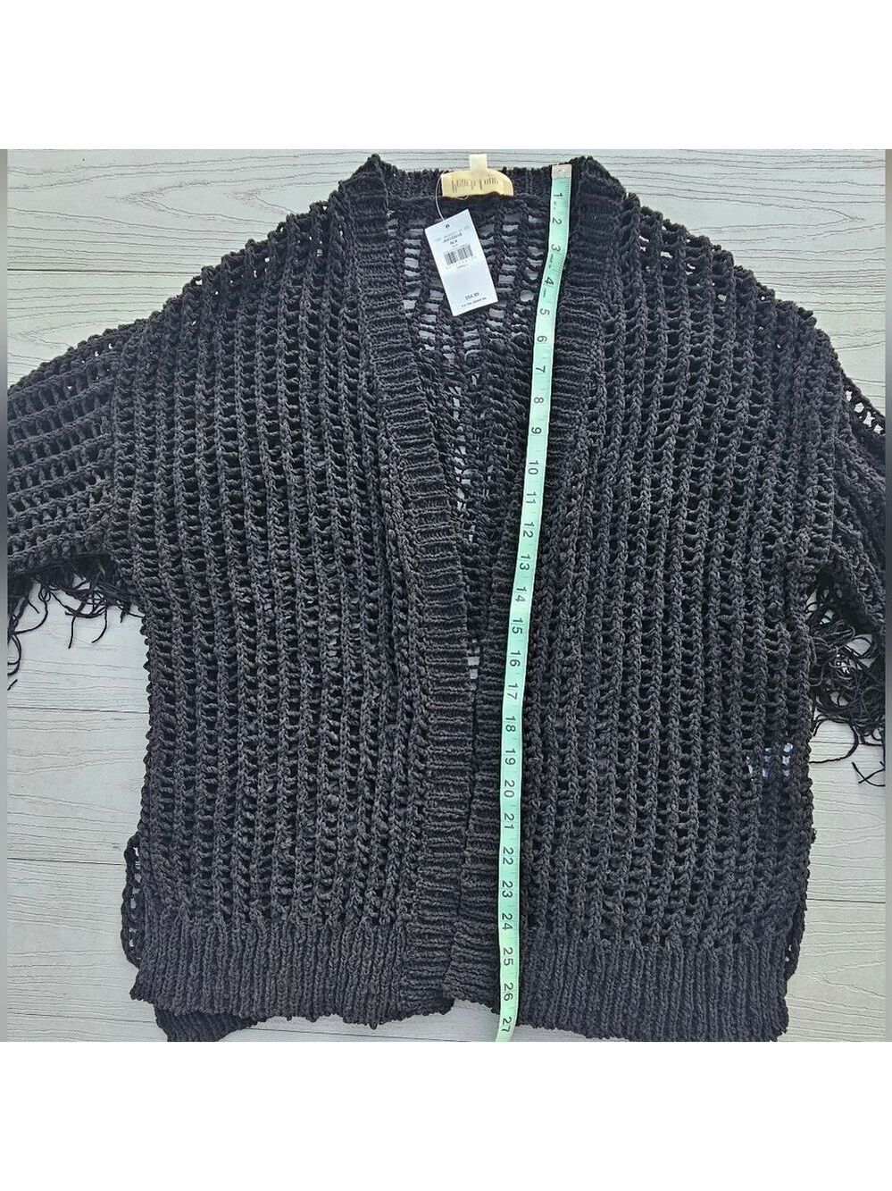 PEACH LOVE CALIFORNIA BUCKLE FRINGE FLYAWAY CARDIGAN NWT MSRP $55 Plush STYLE - Picture 12 of 16